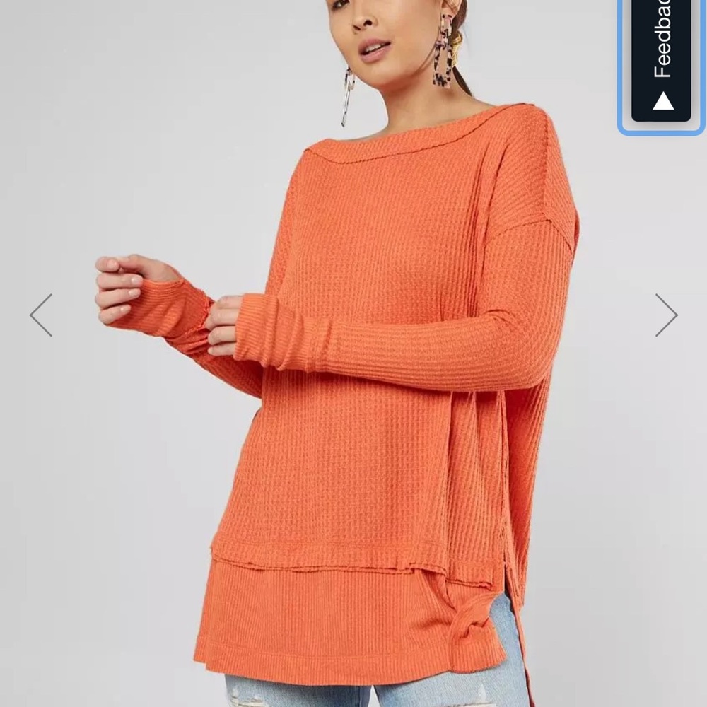 Free People North Shore Thermal Tunic Top- Corral